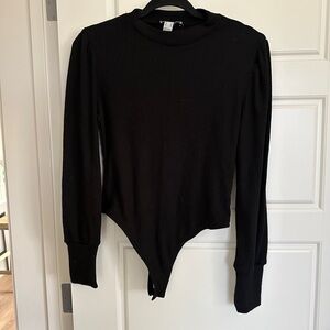 Revamped Black Ribbed Bodysuit